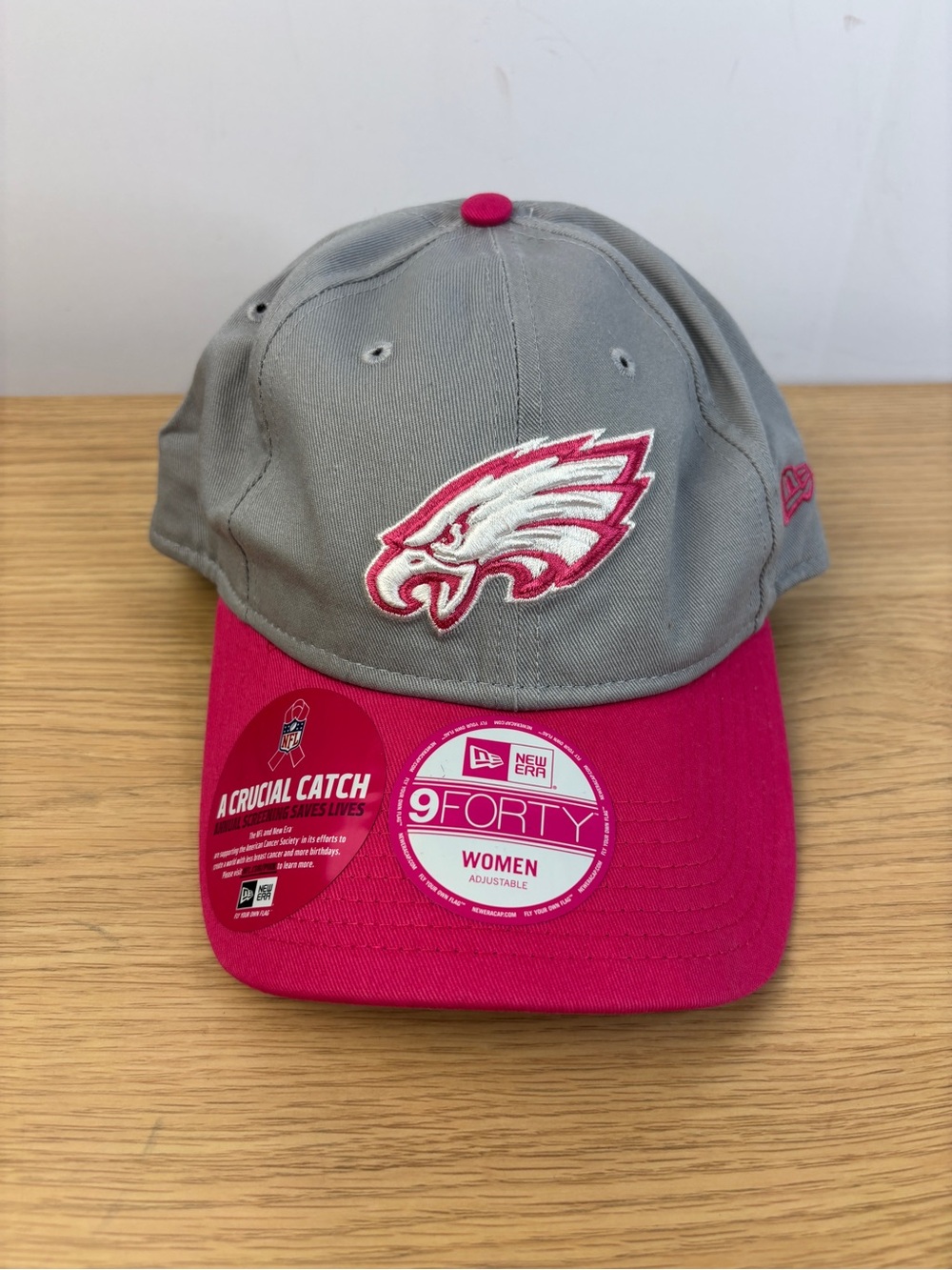 New Era Women's Gray and Pink 9FORTY Philadelphia Eagles Cap